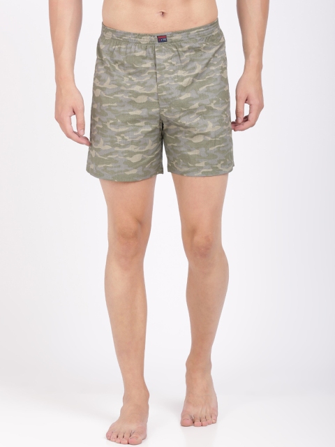 

IVOC Men Green & Grey Camouflage Printed Pure Cotton Slim-Fit Boxer IOMBS02SC04L35-4426
