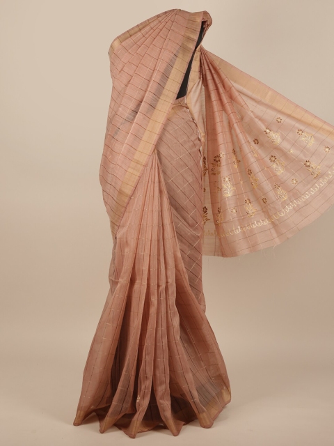 

Pothys Brown Floral Embroidered Saree