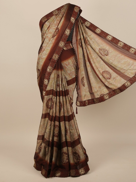 

Pothys Brown & Beige Ethnic Motifs Printed Saree