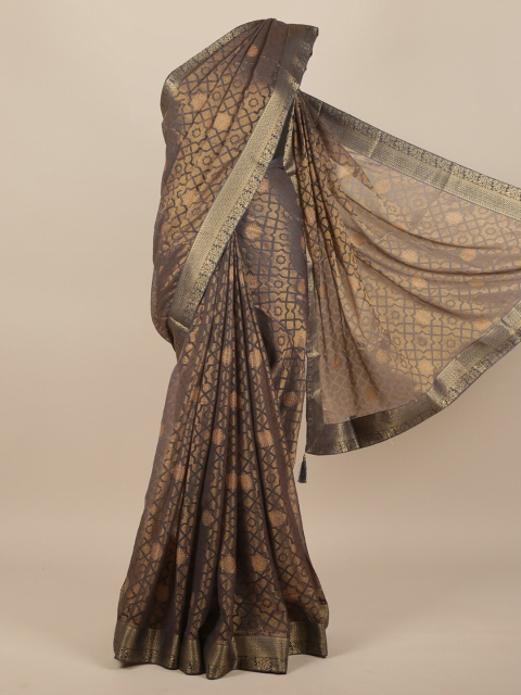 

Pothys Grey & Gold-Coloure Geometric Printed Saree