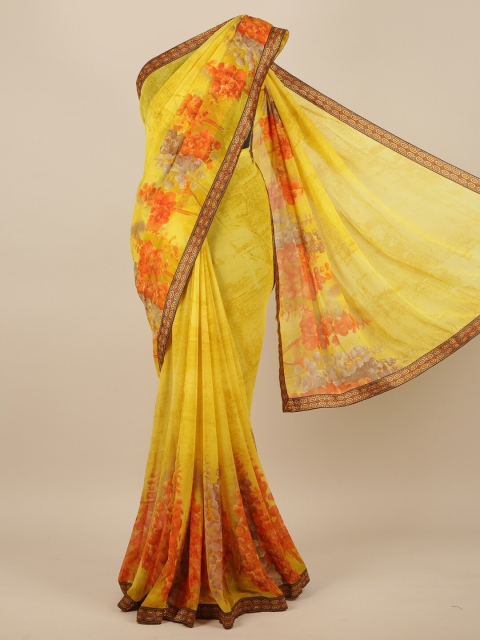 

Pothys Yellow & Red Floral Printed Saree