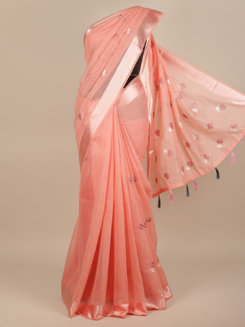 

Pothys Pink Floral Embroidered Saree
