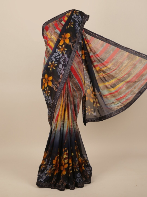 

Pothys Women Multicolour Poly Chiffon Floral Printed Saree, Multi