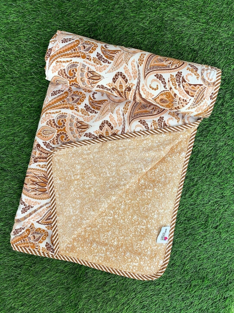 

BELLA CASA Unisex Brown Floral Printed Reversible100 % Cotton Single 180 GSM AC Dohar