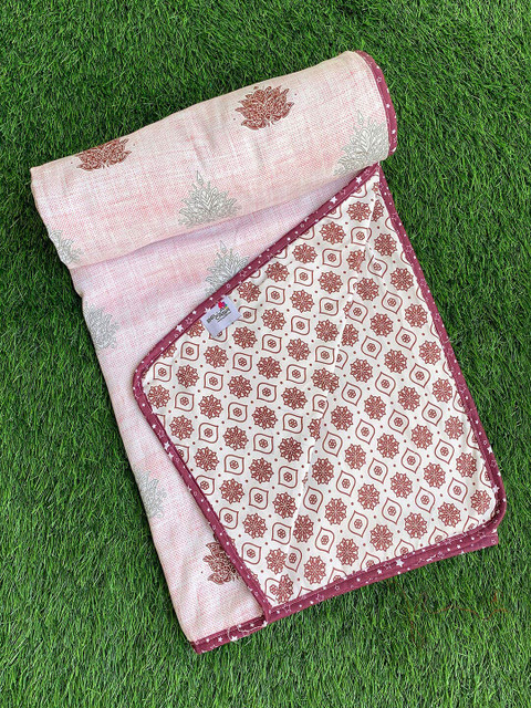 

BELLA CASA Multicolor Floral Printed Reversible100 % Cotton Single 180 GSM AC Dohar, Multi