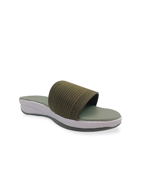 

FEEL FEET Women Olive Green Sliders