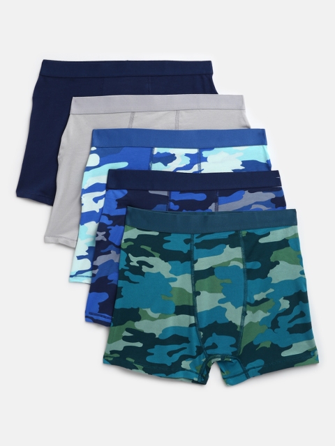 

Marks & Spencer Boys Pack of 5 Trunks - T715681DBLUE MIX, Blue