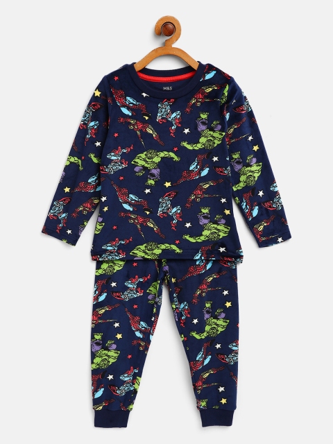 

Marks & Spencer Boys Multicoloured Printed Night suit, Multi