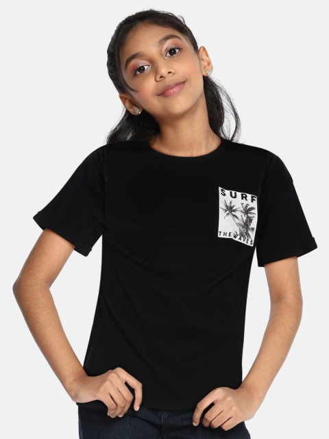 

Marks & Spencer Girls Black Printed Slim Fit T-shirt