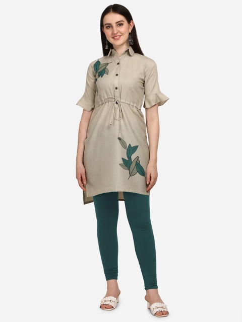 

OM SAI LATEST CREATION Women Grey Printed A-Line Kurta