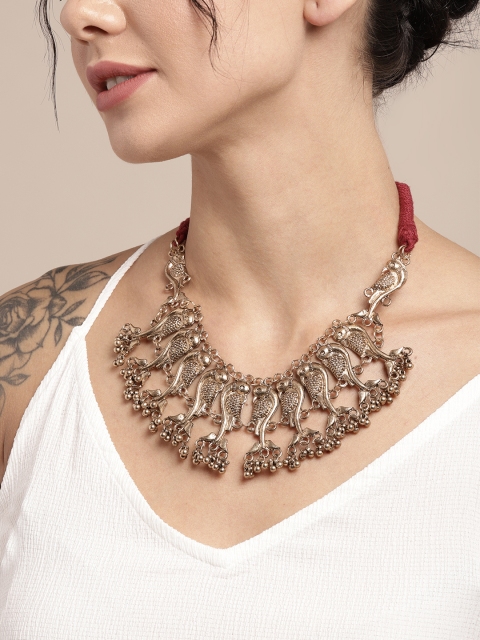 

Sangria Gold-Toned Peacock Shaped Necklace