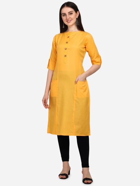 

OM SAI LATEST CREATION Women Yellow Kurta
