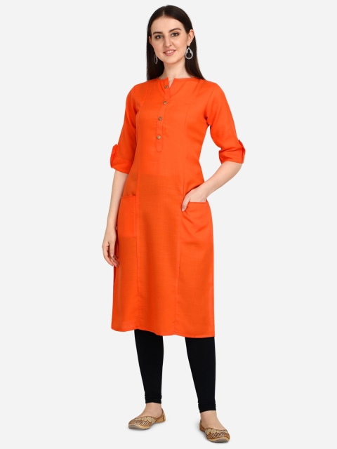 

OM SAI LATEST CREATION Women Orange Kurta