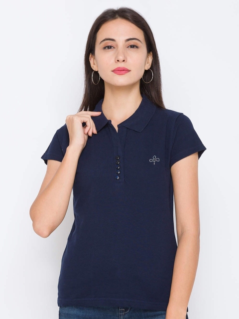 

ZOLA Women Navy Blue Shirt Style Top