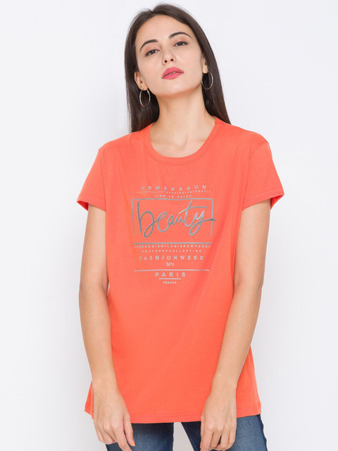 

ZOLA Orange Regular Pure Cotton Top