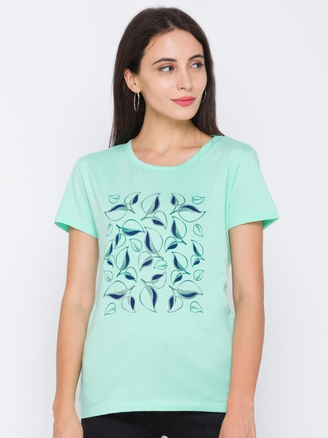 

ZOLA Women Turquoise Blue Regular Top