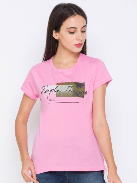 

ZOLA Pink & Black Typography Printed Top