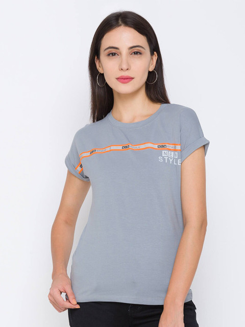 

ZOLA Grey & White Printed Extended Sleeves Top