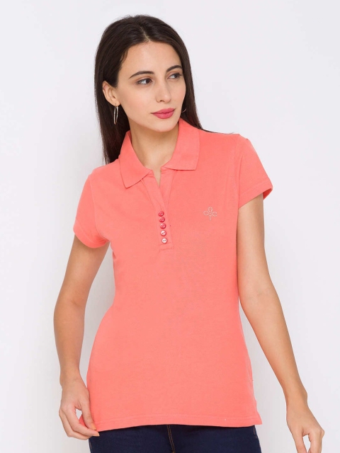 

ZOLA Peach-Coloured Shirt Style Pure Cotton Top
