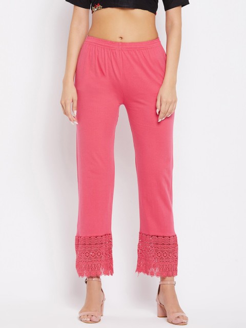 

Clora Creation Women Peach-Coloured Knitted Palazzos