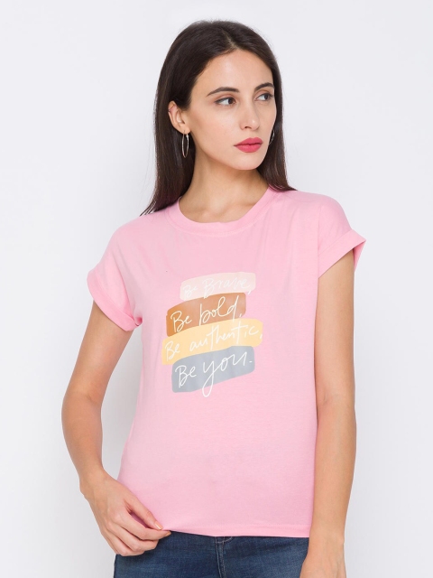

ZOLA Women Pink Printed Regular Top