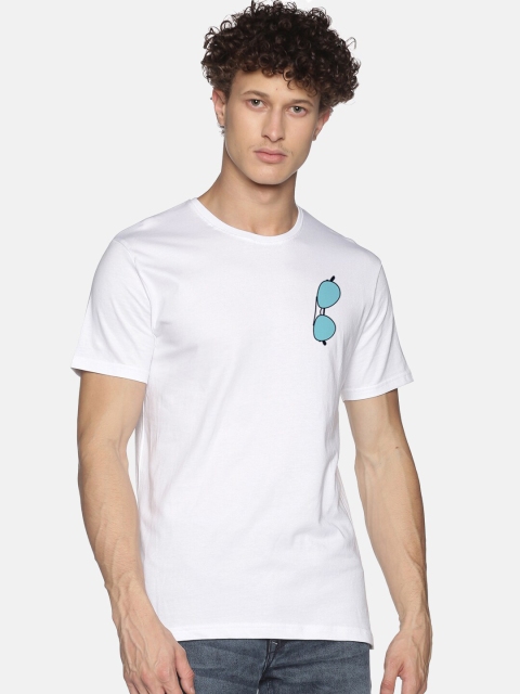 

MASH UNLIMITED Men White Printed Slim Fit T-shirt