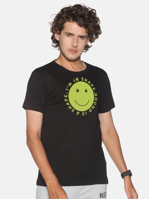

MASH UNLIMITED Men Black Graphic Printed Slim Fit T-shirt