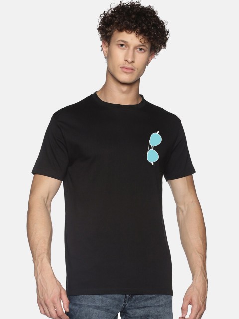 

MASH UNLIMITED Men Black Printed Slim Fit T-shirt