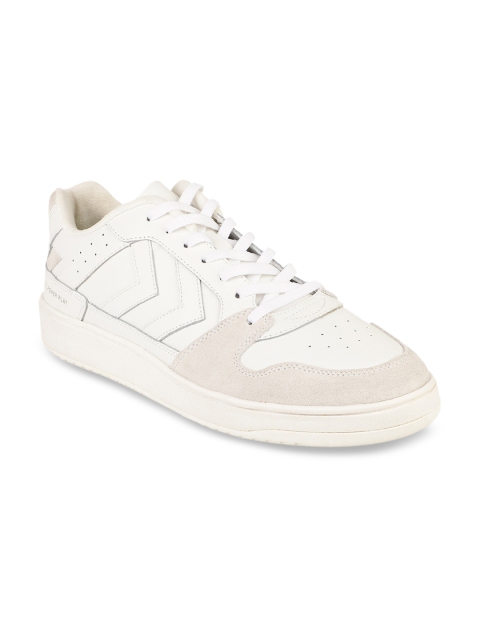 

hummel Unisex White Perforations Suede Sneakers
