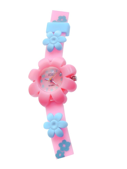 

Spiky Unisex Kids Pink Dial & Blue Straps Analogue Watch Flower_Pink_Blu