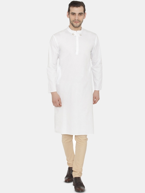 

Raas Men White Cotton Straight Kurta