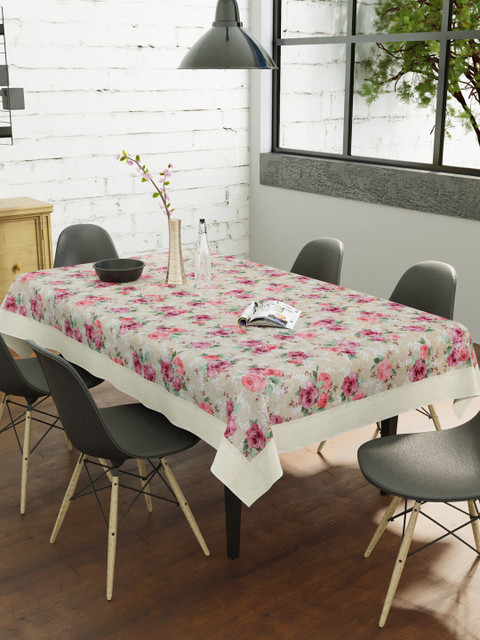 

Clasiko Beige & Purple Printed 6 Seater Dining Table Cover