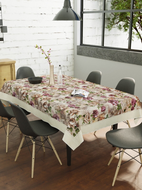 

Clasiko Beige & Purple Printed 6 Seater Dining Table Cover