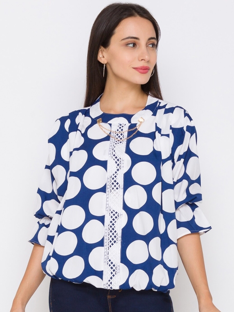 

ZOLA Women Navy Blue Printed Top