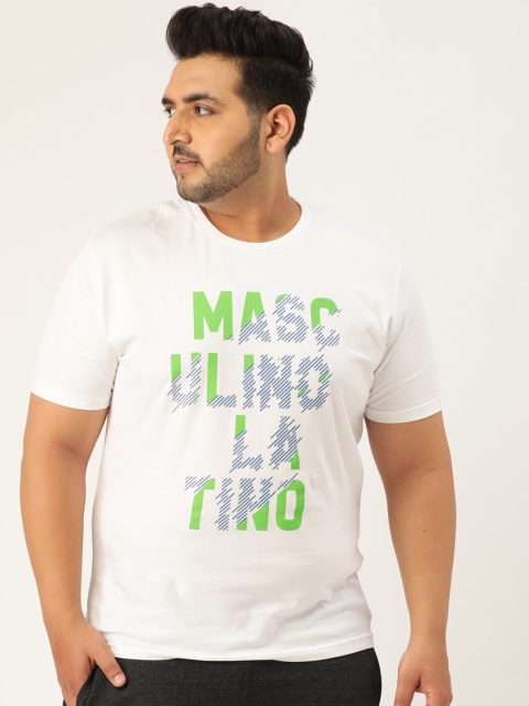 

Masculino Latino Men White Pure Cotton Typography Printed T-shirt