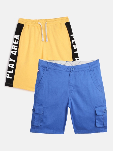

YK Boys Blue Cargo Shorts Pack of 2
