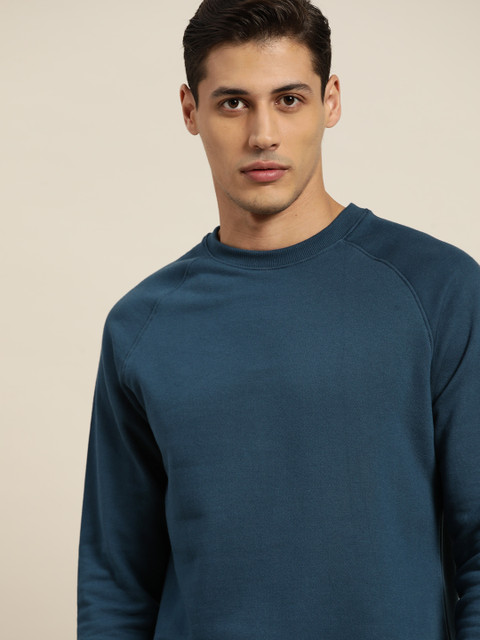 

ether Men Teal Blue Solid Sweatshirt
