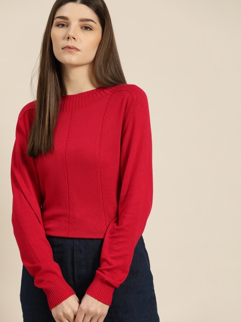 

ether Women Red Solid Pullover