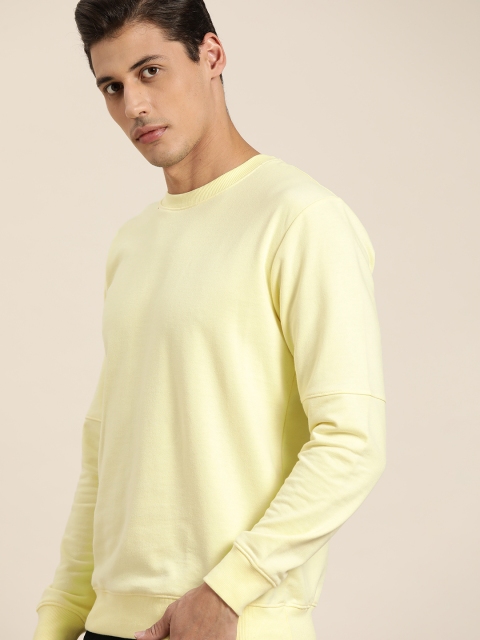 

ether Men Yellow Solid Sweatshirt