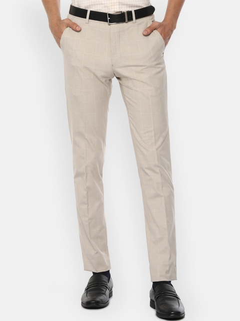 

Louis Philippe Men Beige Slim Fit Formal Trousers