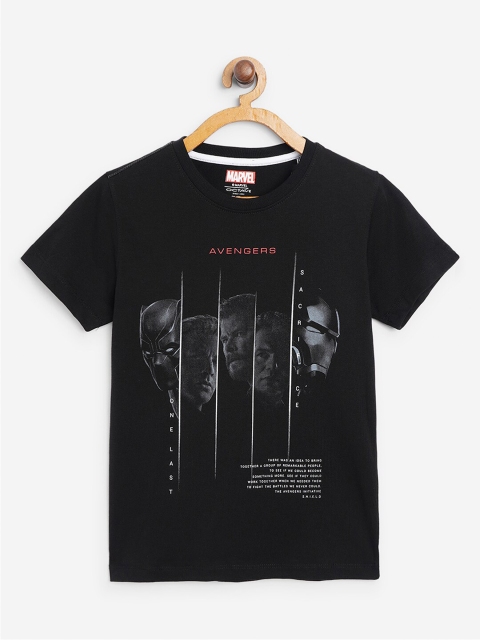 

Octave Boys Black Graphic Printed T-shirt