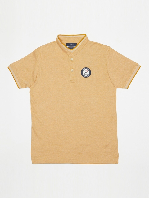 

Octave Boys Yellow Mandarin Collar Applique T-shirt