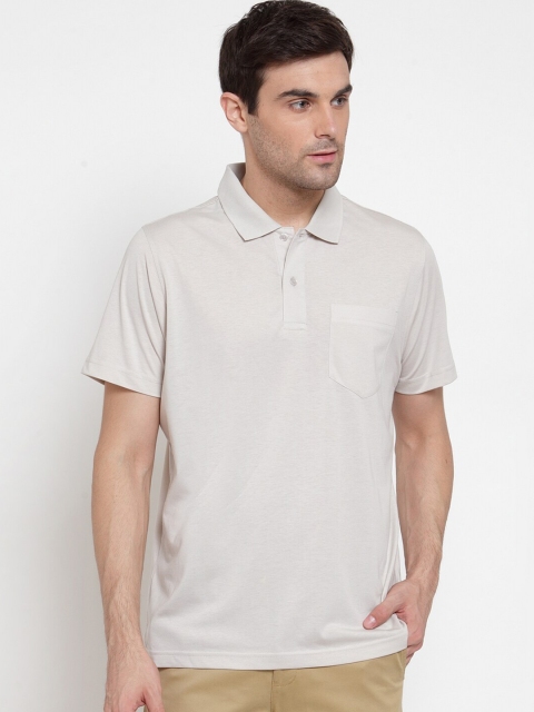 

CONFIDENCE Men Beige Solid Polo Collar T-shirt with Pocket