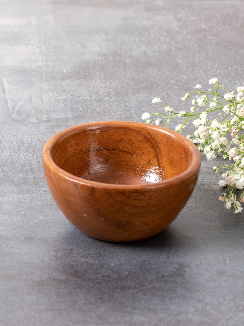 

nestroots Brown Solid Wooden Serving Bowl
