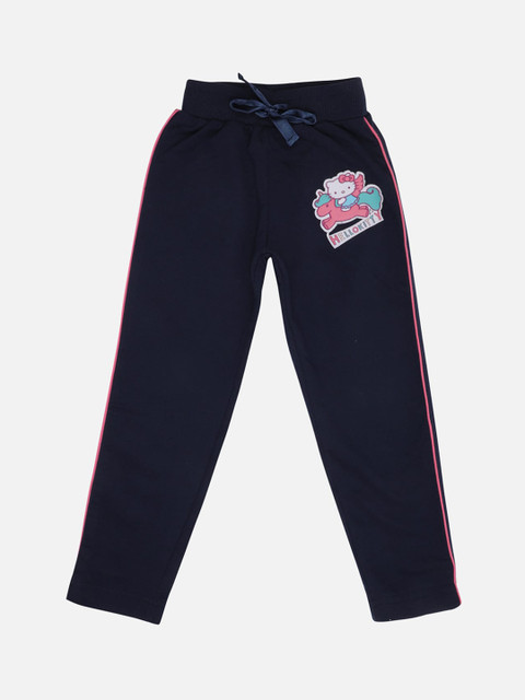 

Kids Ville Girls Navy Blue Hello Kitty Featured Pure Cotton Track Pants
