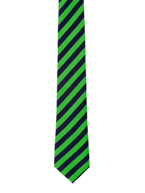 

Blacksmith Men Green & Black Striped Broad Tie