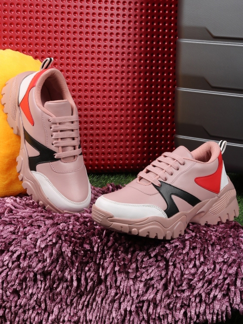 

TWIN TOES Women Pink Colourblocked Sneakers
