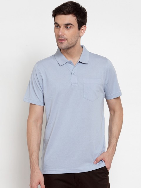 

CONFIDENCE Men Blue Polo Collar T-shirt
