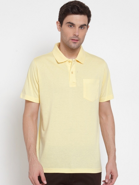 

CONFIDENCE Men Yellow Polo Collar T-shirt