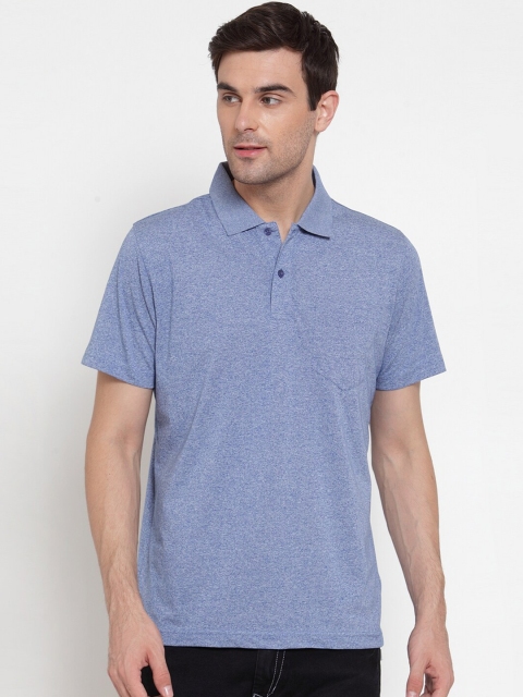 

CONFIDENCE Men Blue Polo Collar T-shirt